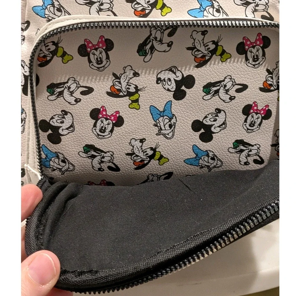 NWT Disney Mickey & Co Mini Backpack Unisex Mini White Character Print 3D Ears